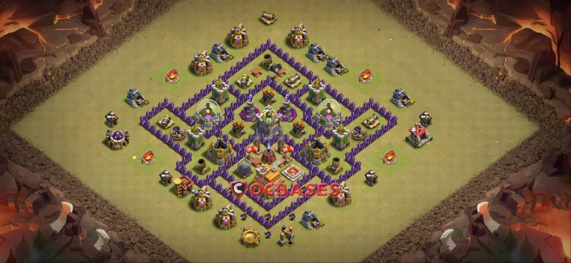 Town Hall 7 Base -war – Layout id: fci6r base layout