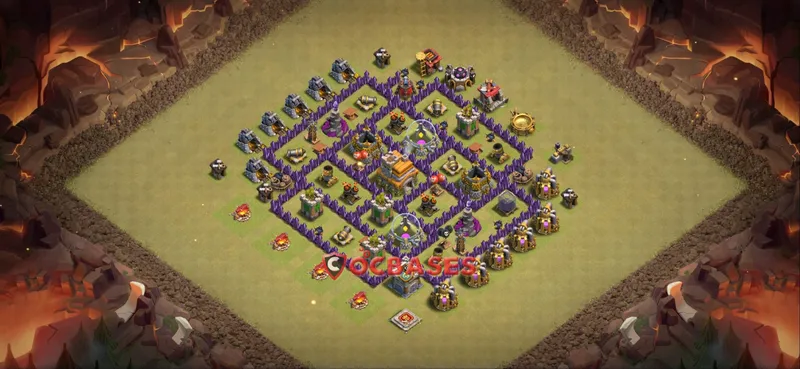 Town Hall 7 Base -war – Layout id: gta3w base layout
