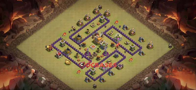 Town Hall 7 Base -war – Layout id: 3nbr7 base layout