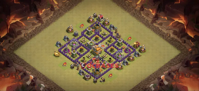 Town Hall 7 Base -war – Layout id: e480x base layout