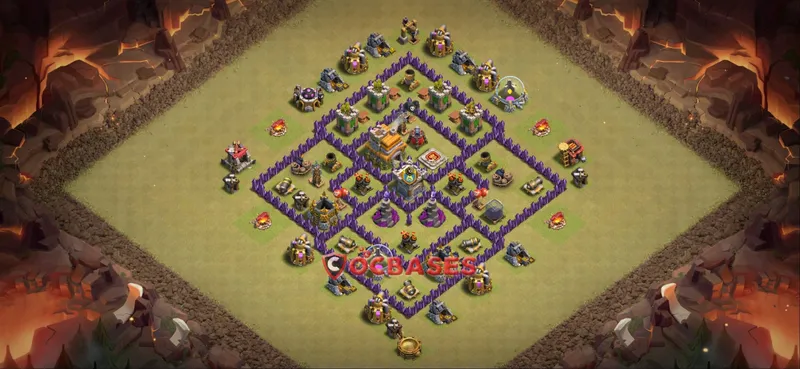 Town Hall 7 Base -war – Layout id: s1ycs base layout