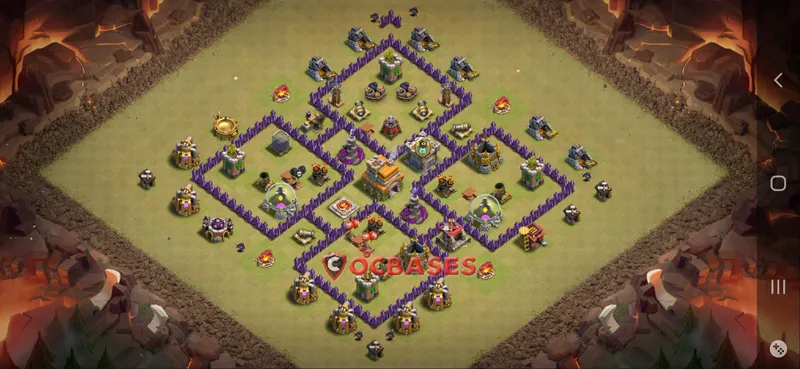 Town Hall 7 Base -war – Layout id: 15gsv base layout