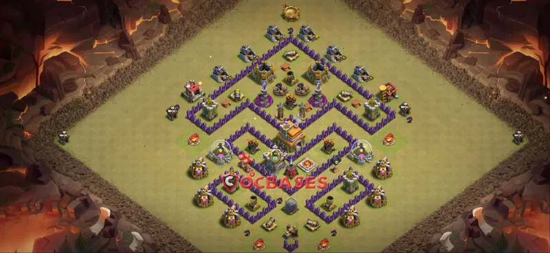 Town Hall 7 Base -war – Layout id: 80i5o base layout