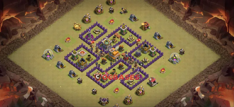 Town Hall 7 Base -war – Layout id: 7vra7 base layout