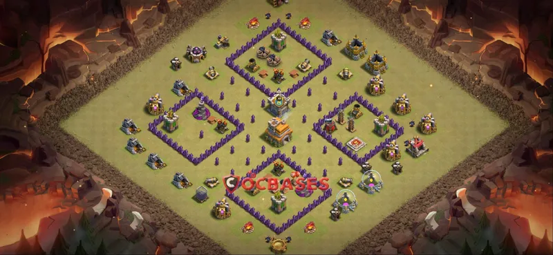 Town Hall 7 Base -war – Layout id: 838bp base layout