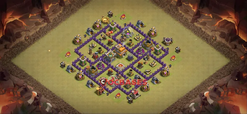 Town Hall 7 Base -war – Layout id: f3c6k base layout