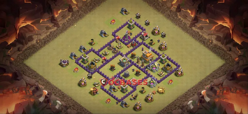 Town Hall 7 Base -war – Layout id: fju1l base layout