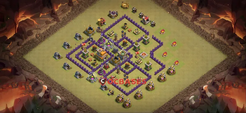 Town Hall 7 Base -war – Layout id: ycee0 base layout