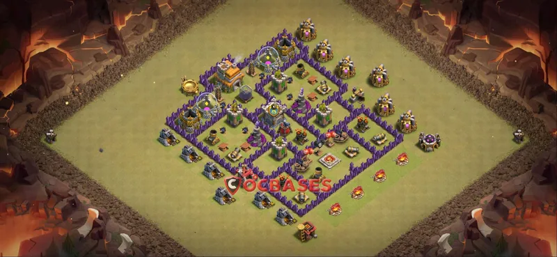 Town Hall 7 Base -war – Layout id: gy7au base layout