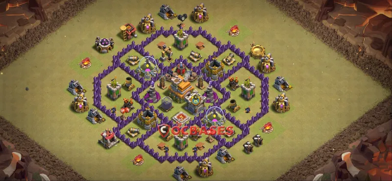 Town Hall 7 Base -war – Layout id: p05lc base layout