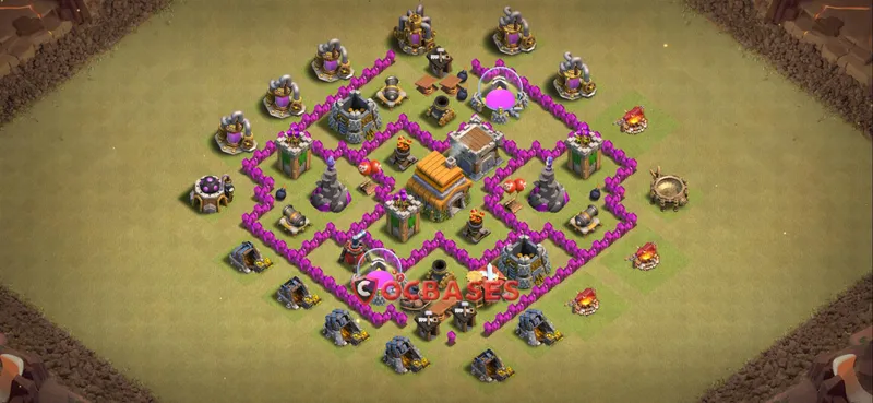 Town Hall 6 Base – Layout id: ost66 base layout