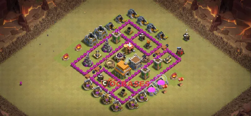 Town Hall 6 Base – Layout id: ahrh5 base layout