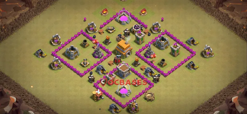 Town Hall 6 Base – Layout id: 4rjdv base layout