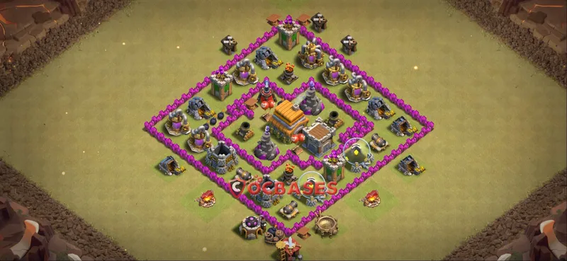 Town Hall 6 Base -war – Layout id: j44pg base layout