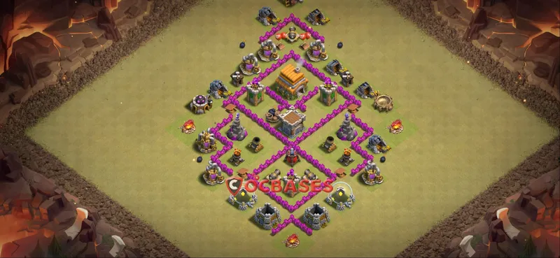 Town Hall 6 Base -war – Layout id: n5dbn base layout