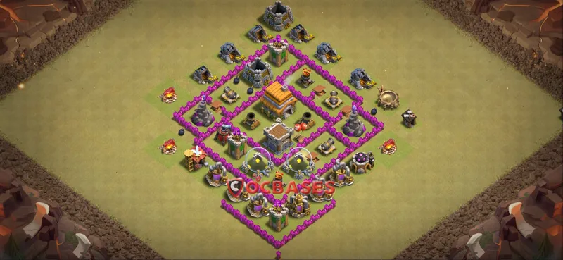Town Hall 6 Base -war – Layout id: 5y1pn base layout
