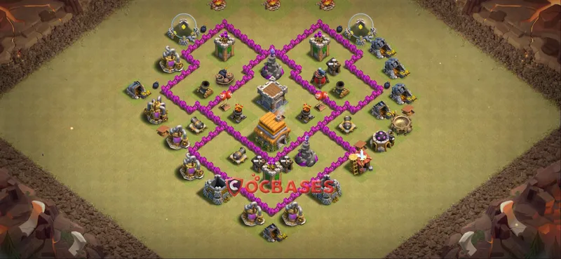 Town Hall 6 Base -war – Layout id: csvon base layout