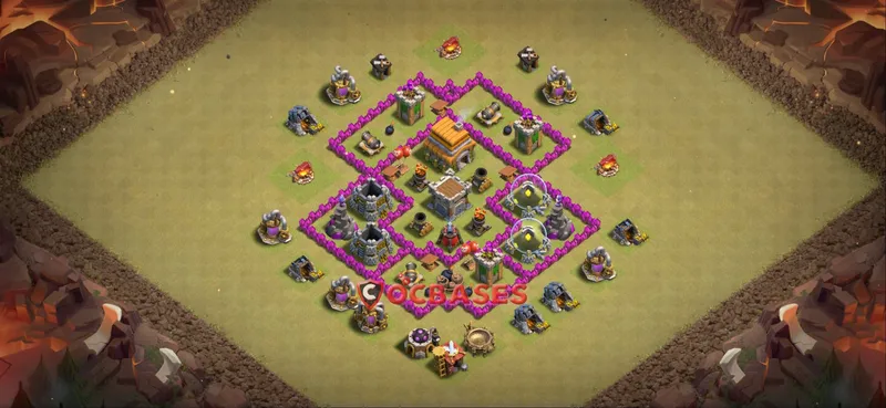 Town Hall 6 Base -war – Layout id: umxq0 base layout
