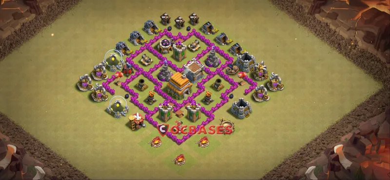 Town Hall 6 Base -war – Layout id: hpanp base layout
