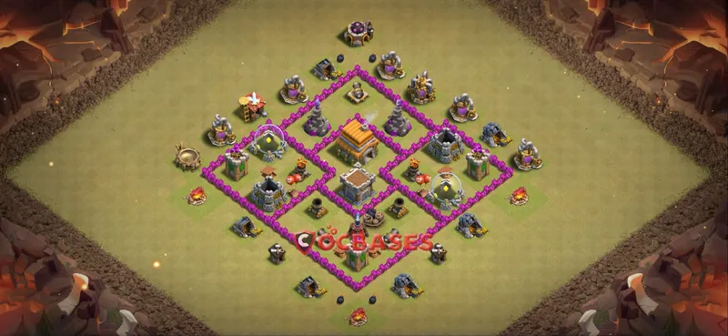 Town Hall 6 Base -war – Layout id: p2o2t base layout