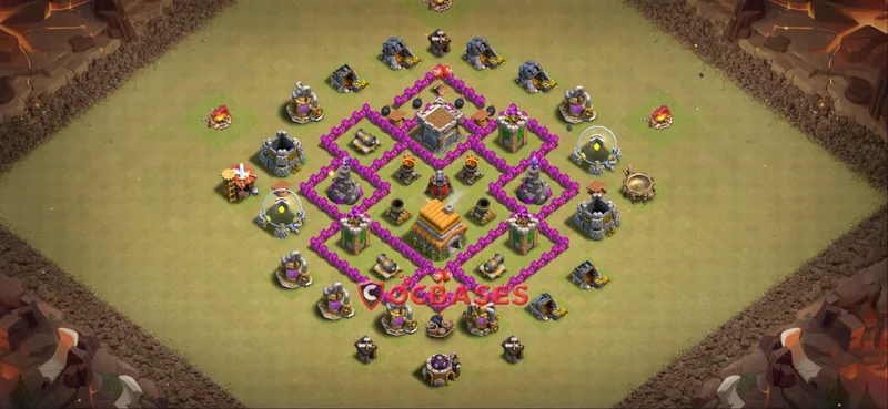 Town Hall 6 Base -war – Layout id: dopnl base layout