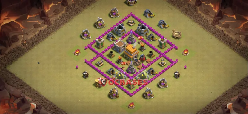 Town Hall 6 Base -war – Layout id: b8yyf base layout