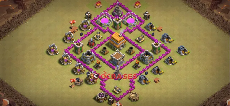 Town Hall 6 Base – Layout id: t60f6 base layout