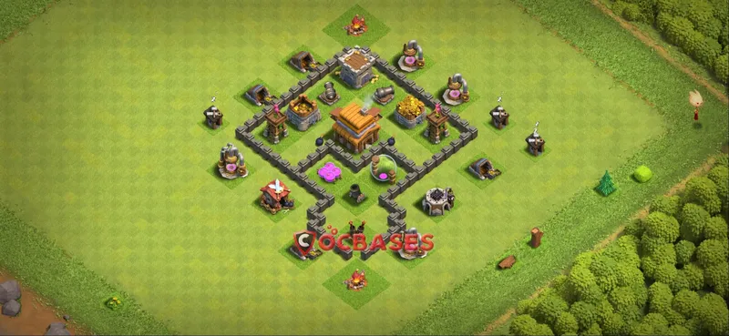 Town Hall 4 Base -farming – Layout id: r8fax base layout