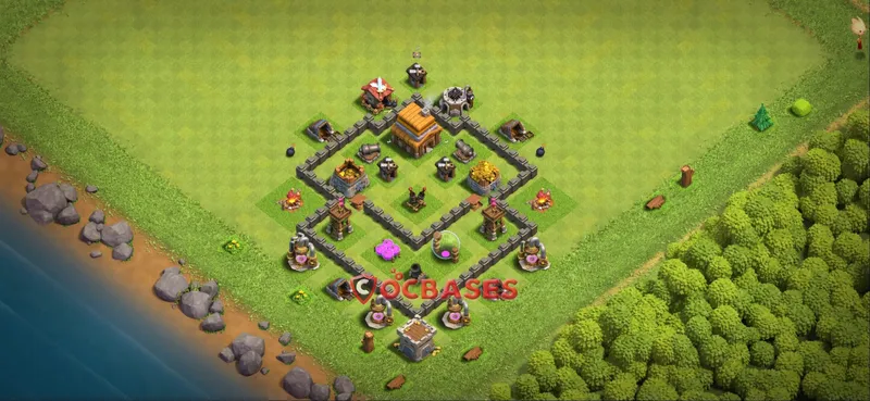 Town Hall 4 Base -farming – Layout id: 71bw7 base layout