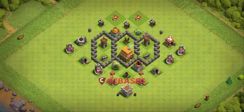 Town Hall 4 Base -farming – Layout id: fkpjq base layout