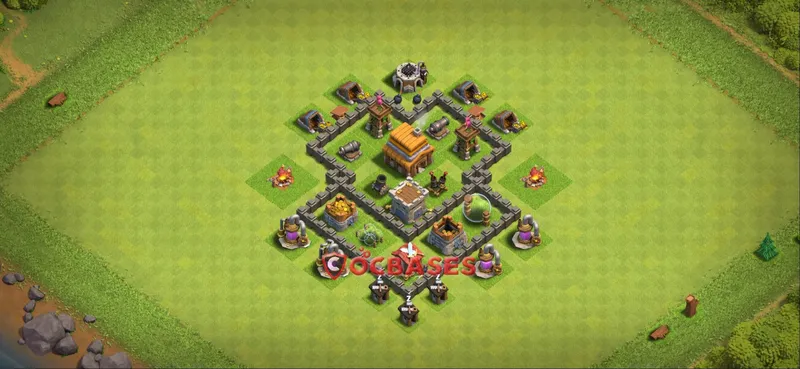 Town Hall 4 Base -farming – Layout id: 7ky3h base layout