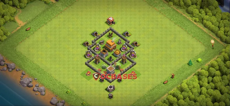 Town Hall 4 Base -farming – Layout id: ni7zu base layout
