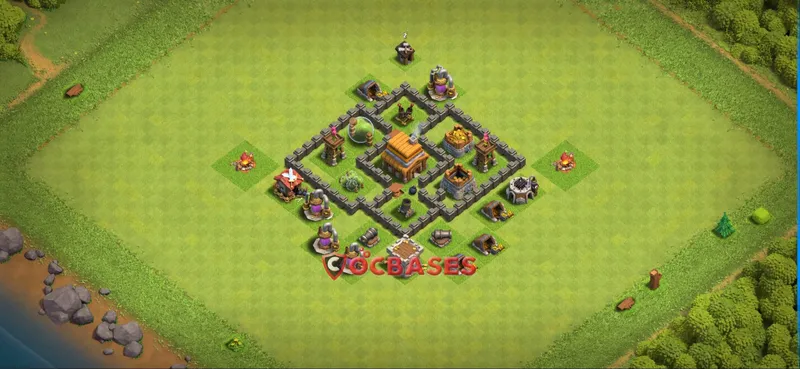 Town Hall 4 Base -farming – Layout id: wl83l base layout