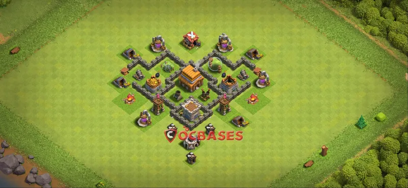 Town Hall 4 Base -farming – Layout id: qfvqp base layout