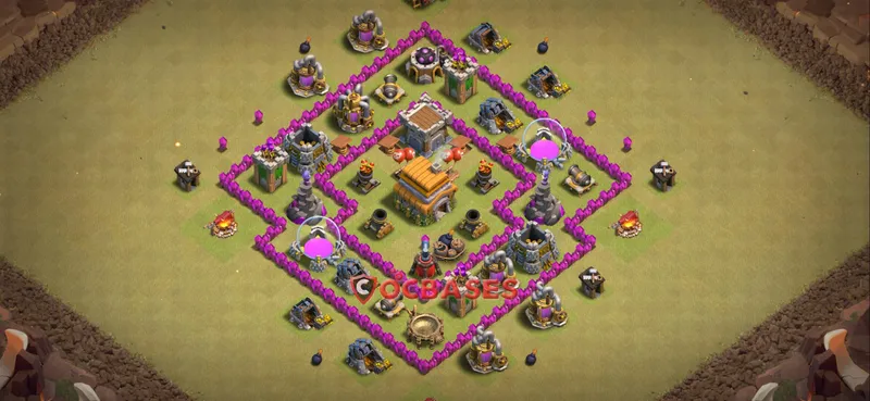 Town Hall 6 Base – Layout id: iqkrg base layout