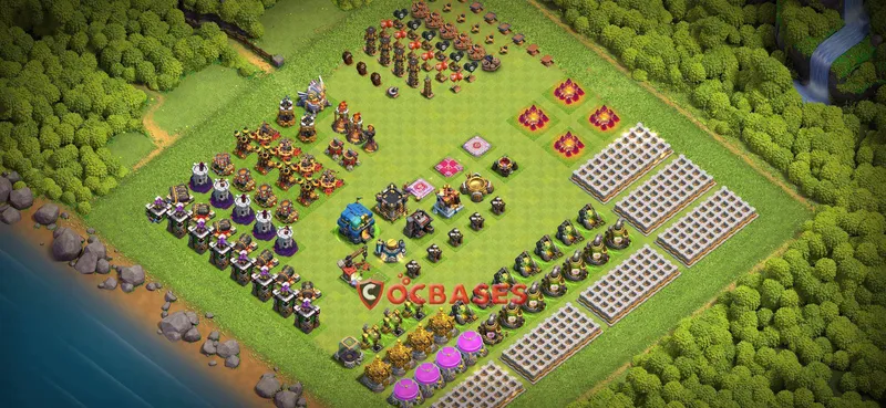 Town Hall 12 Base -progress base – Layout id: j1s4q base layout