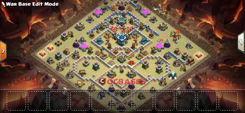 Town Hall 13 Base -hybrid – Layout id: 96knr base layout