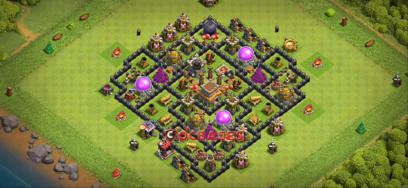 Town Hall 8 Base -farming – Layout id: 0z45f base layout