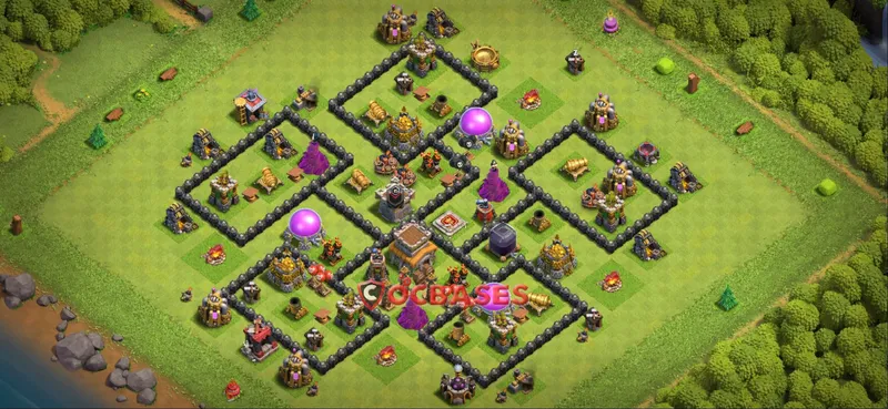 Town Hall 8 Base -farming – Layout id: m9m3s base layout