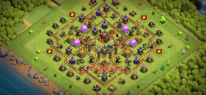Town Hall 10 Base -farming – Layout id: 1up9m base layout