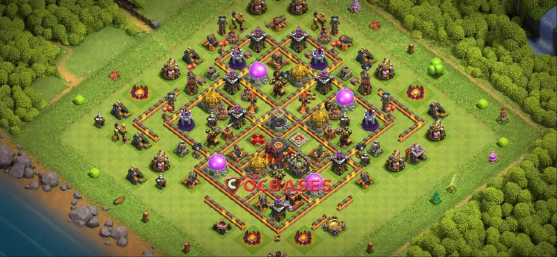 Town Hall 10 Base -farming – Layout id: bkahv base layout