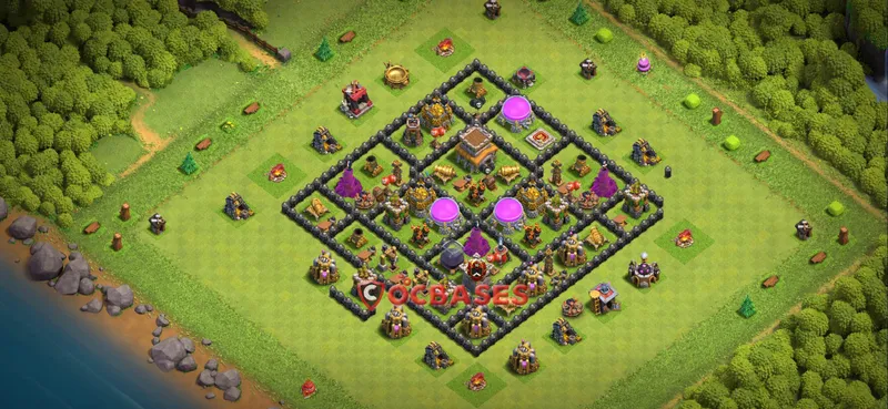 Town Hall 8 Base – Layout id: kbvhe base layout