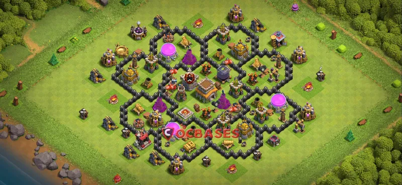 Town Hall 8 Base – Layout id: 2lzls base layout