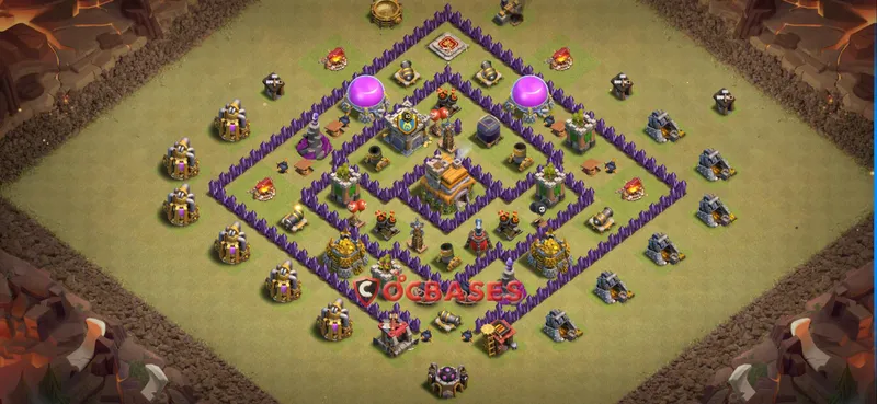 Town Hall 7 Base – Layout id: at36p base layout