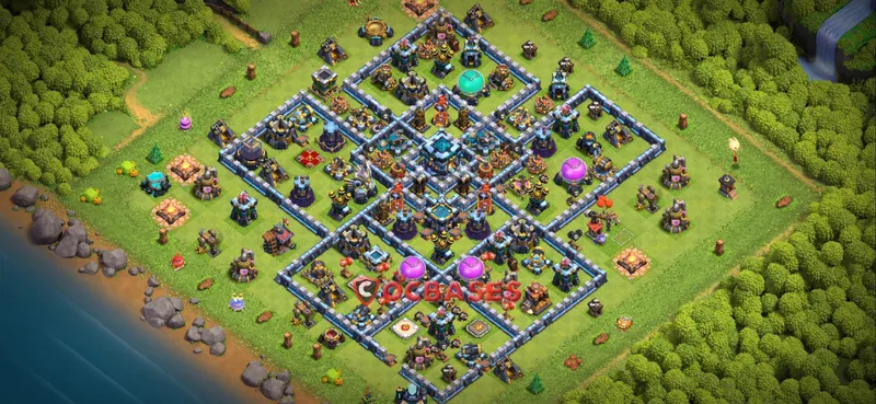Town Hall 13 Base – Layout id: 9htvs base layout