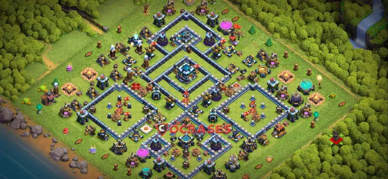Town Hall 13 Base – Layout id: 1p8hf base layout