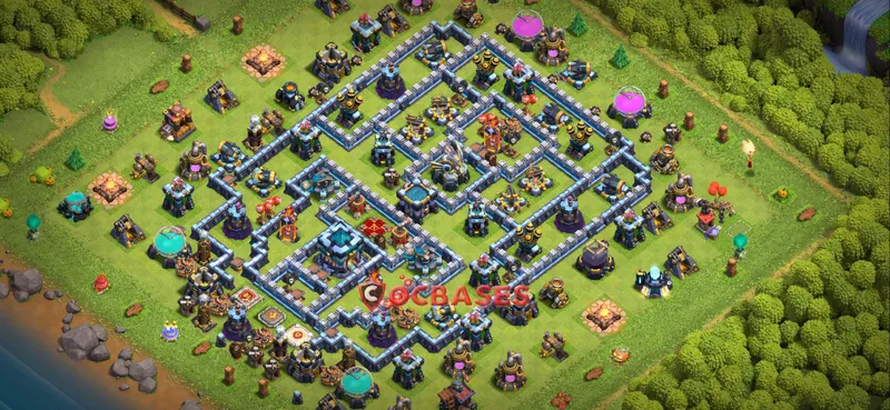 Town Hall 13 Base – Layout id: 9c2bf base layout