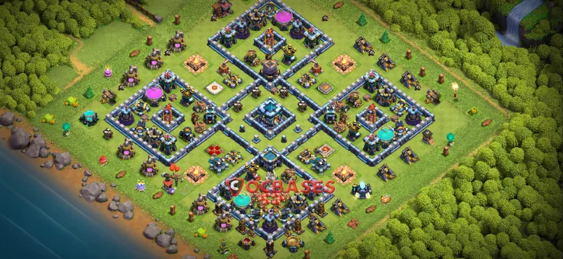 Town Hall 13 Base – Layout id: hvuks base layout