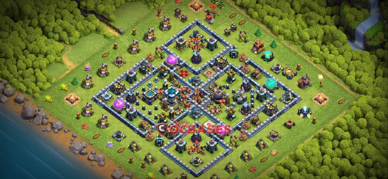 Town Hall 13 Base – Layout id: a6g1z base layout