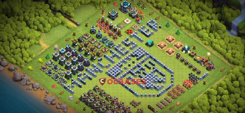 Town Hall 13 Base – Layout id: tibjd base layout